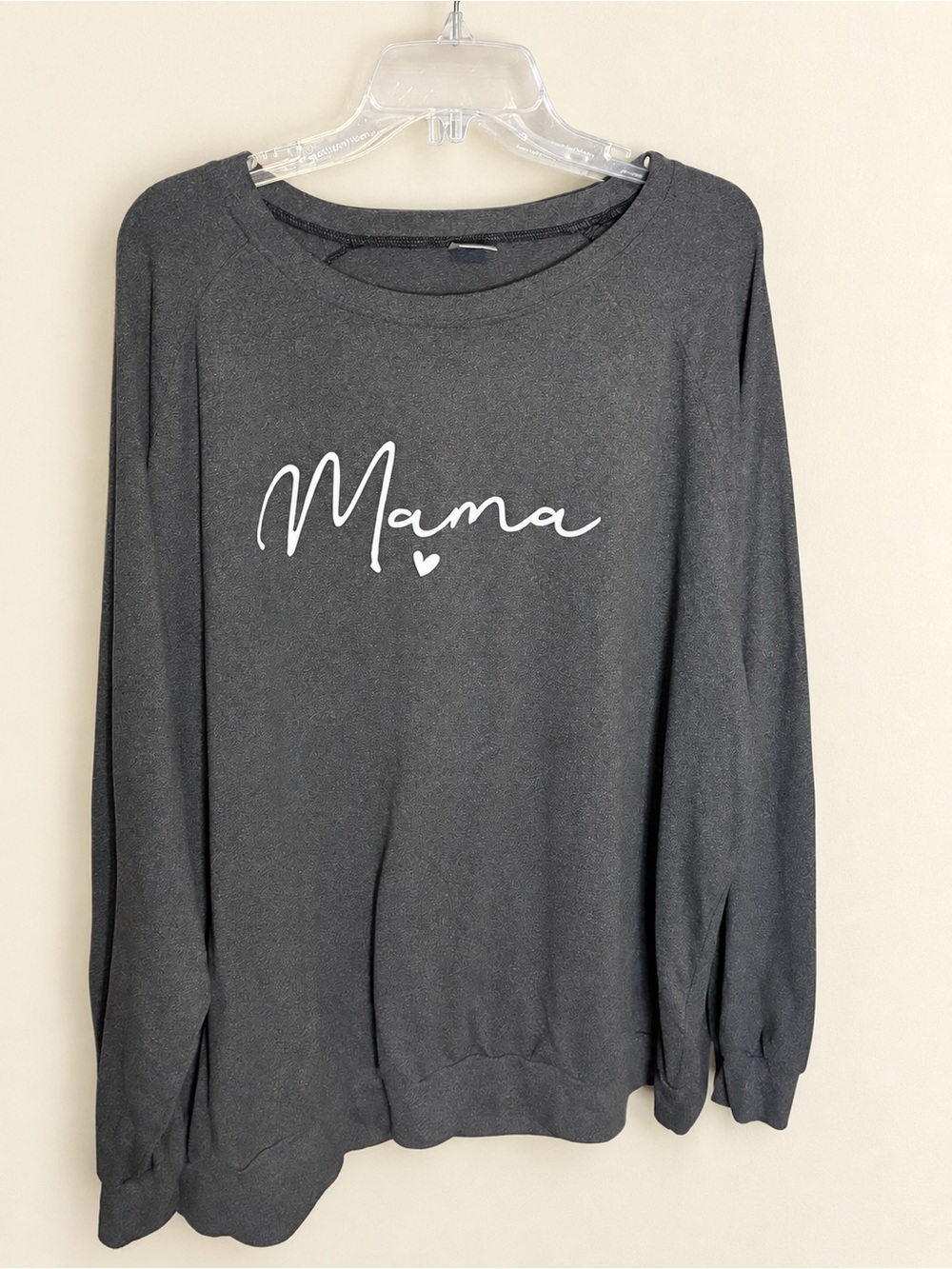 Mama Charcoal Gray Super Soft Long-Sleeve Top – Size 4XL